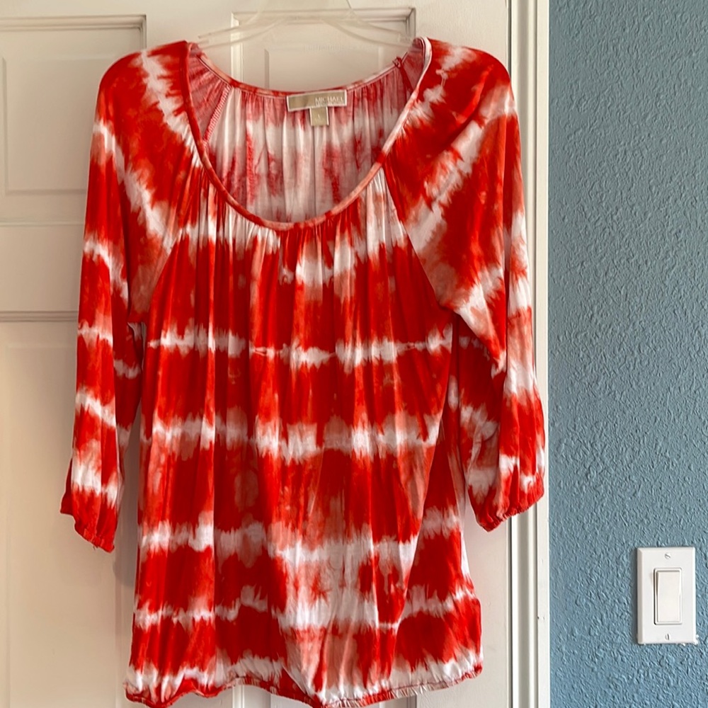Beautiful orange and white blouse